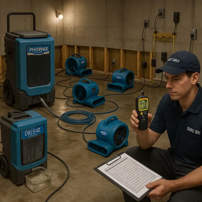 Structural Drying and Dehumidification process in New Berlinville, PA